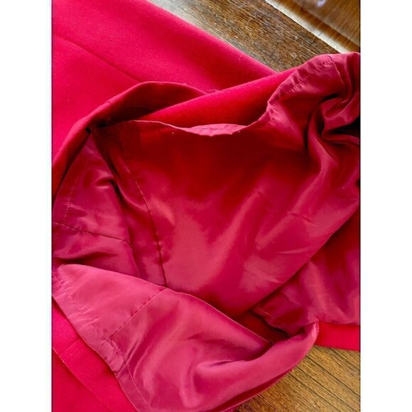 Talbots Red Sheath Dress Size 12P 100% Wool Knee Length Zip Up Back - Picture 8 of 9